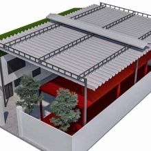 Mái Xếp Di Động Che Sân