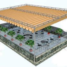 Mái Xếp Di Động Che Quán Nước
