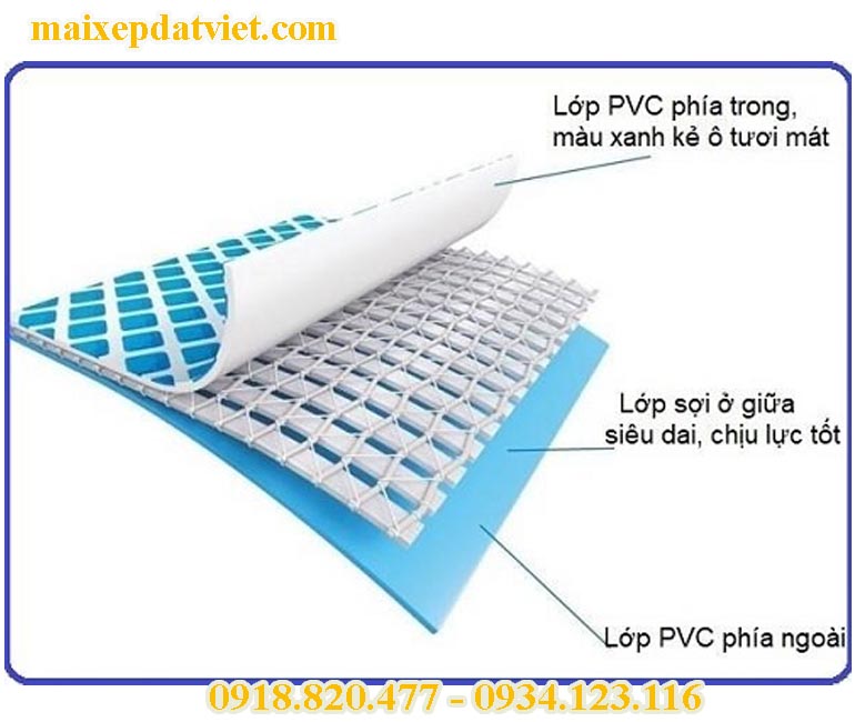 Kết cấu vải bạt PVC 3 lớp