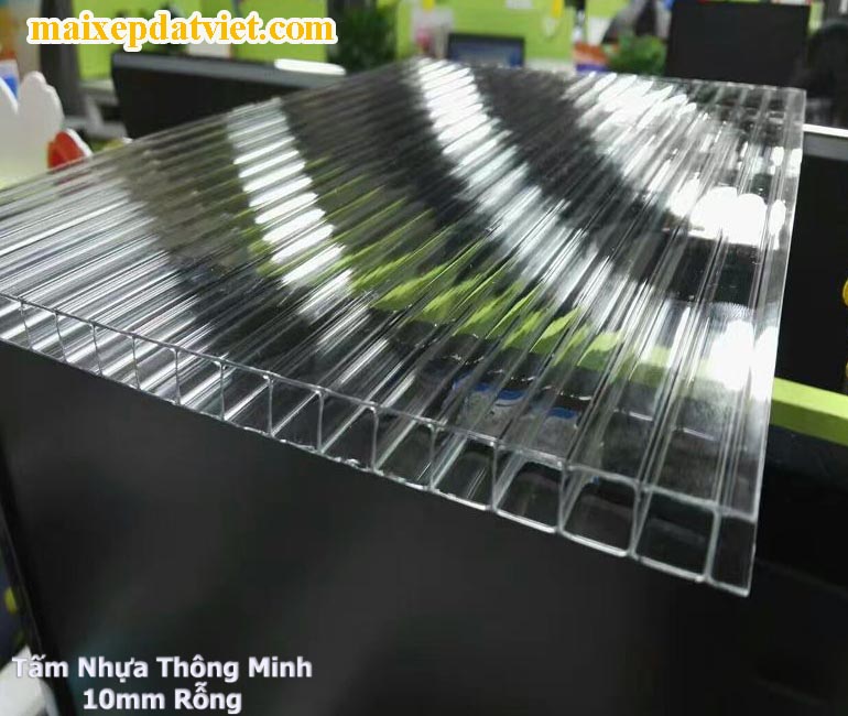 Mái che nhựa poly dạng tấm rỗng dày đẹp